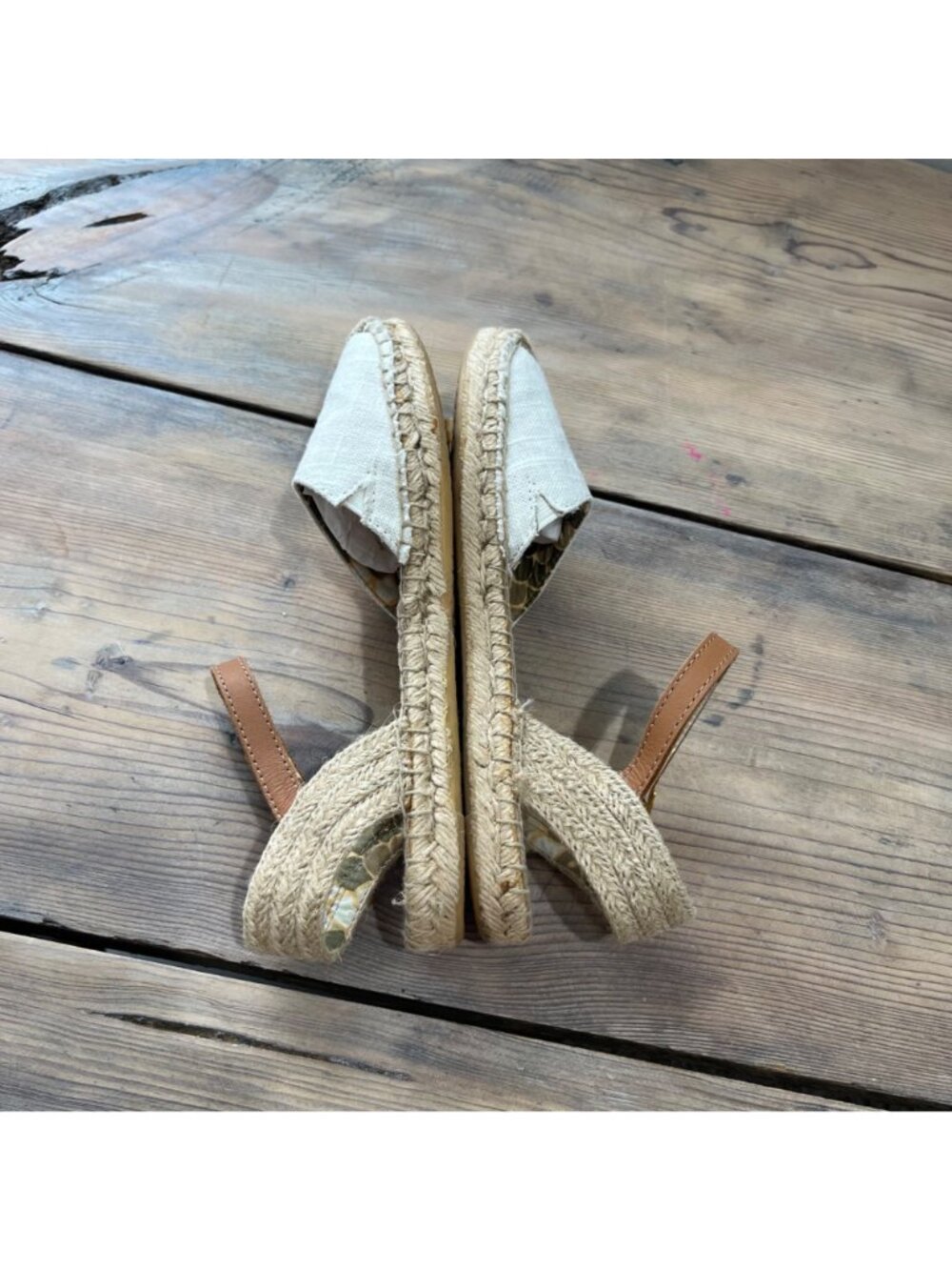 Sperry Hope Flats Espadrilles Womens 8 Cream Canvas Upper - Picture 5 of 9